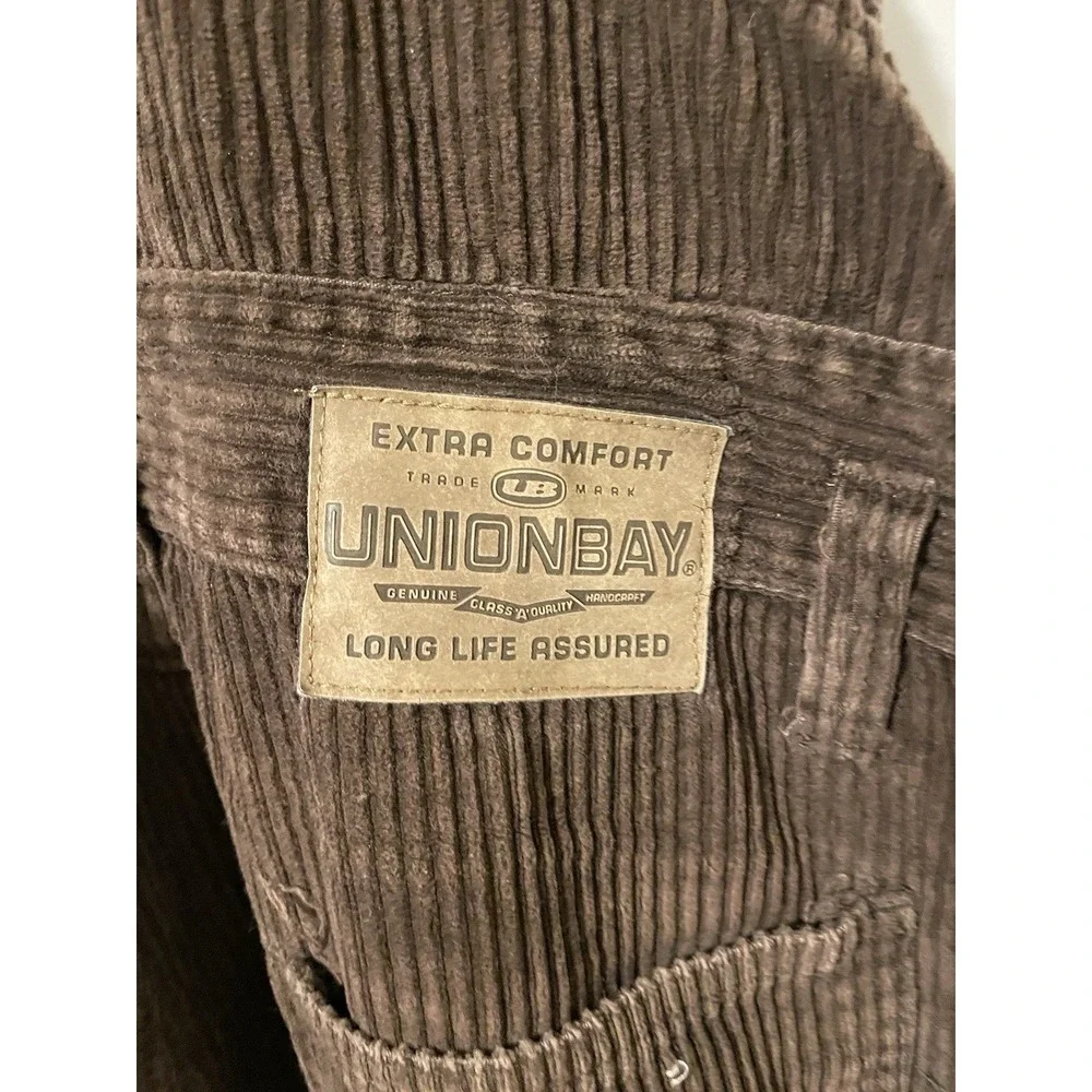 VINTAGE Unionbay Overalls Womens M Brown Carpenter Corduroy Workwear Bib 90s Y2K - Picture 5 of 8